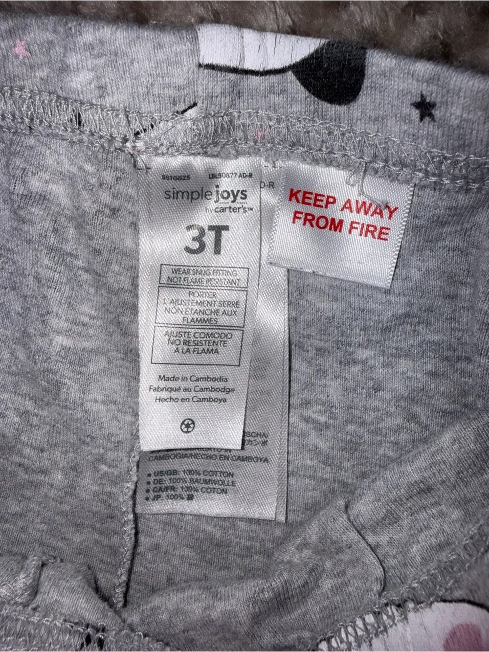 Carter's Gray Panda Print Kids Pajama Set